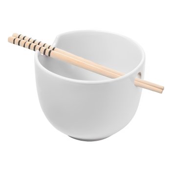 Tigela para Poke com Hashi 500mL Branco Sapporo