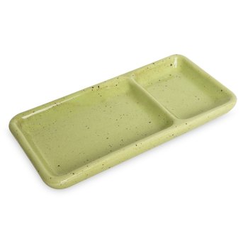 Prato Individual com Divisória para Shoyu Verde Mesclado Sapporo