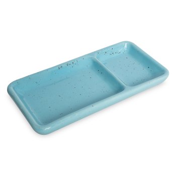 Prato Individual com Divisória para Shoyu Azul Mesclado Sapporo