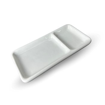 Prato Individual com Divisória para Shoyu Branco Sapporo